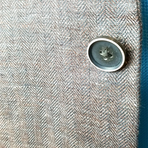 Men's Joe By Joseph Abboud brown herringbone linen sports coat - 40S - Picture 5 of 8